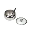304 stainless steel three-flavor seasoning box, seasoning rack, household seasoning jar, monosodium glutamate and chicken essence jar, enlarged and thickened details Picture